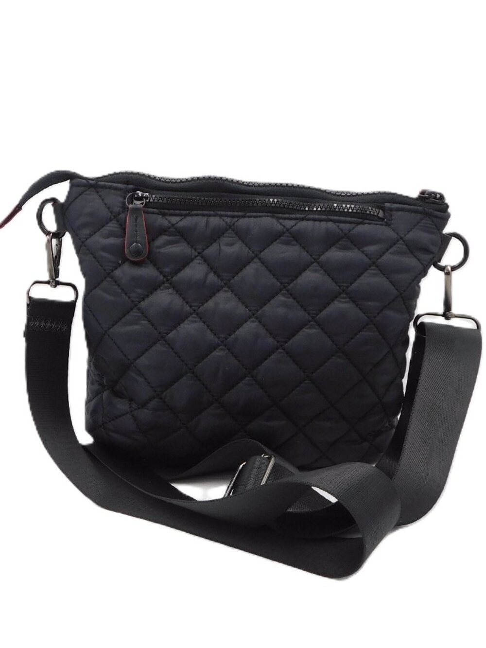 MZ Wallace Black Quilted Nylon Messenger Crossbody Bag | EUC - Picture 6 of 12
